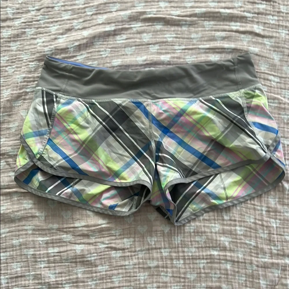 lululemon athletica Multicolor Plaid Athletic Shorts